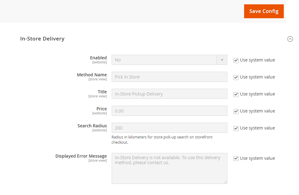 Table Rates Shipping Methods Enabled