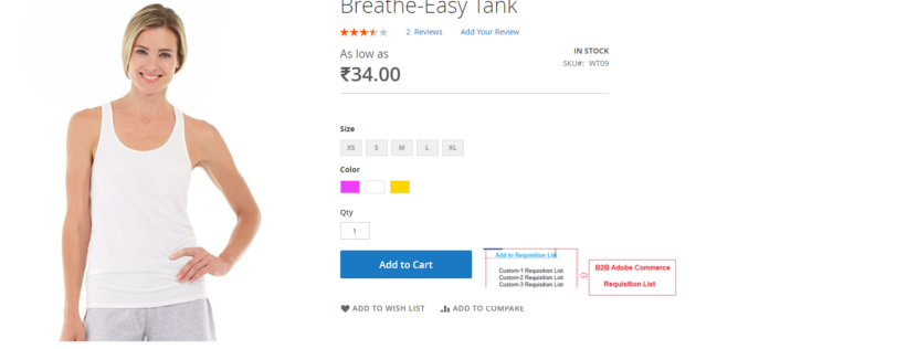 B2B Adobe Commerce Requisition List PDP Page