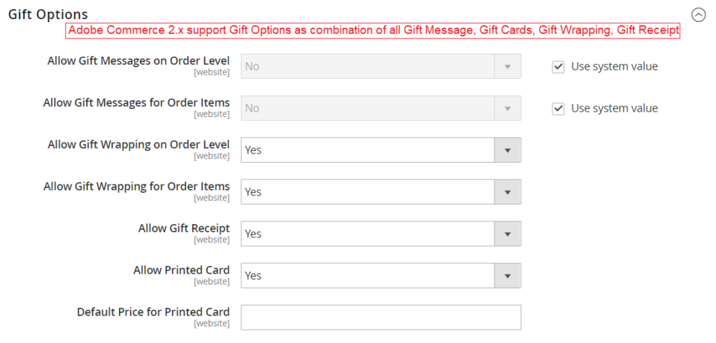 Adobe Commerce all Gift Message for Order wise o Order Item wise,  Gift Cards, Gift Wrapping, Gift Receiver Name 